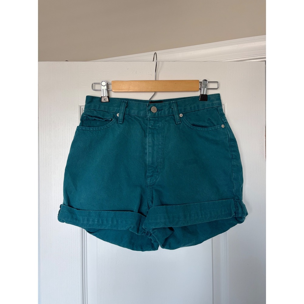 BDG Urban Outfitters Teal Green Mom High-Rise Denim Shorts Size 27 - Picture 1 of 8